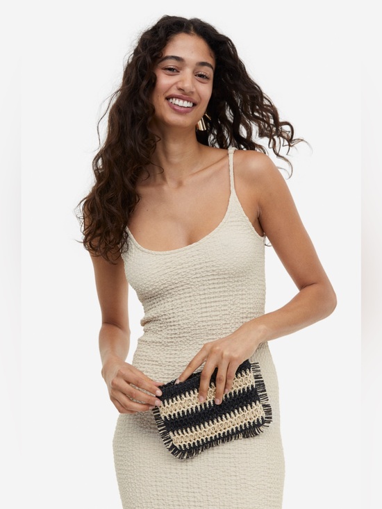 H&M Dresses & Skirts - NWT H&M Ivory Cream Jersey Dress Bodycon Ivory Size S Classic Layering